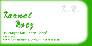 kornel motz business card
